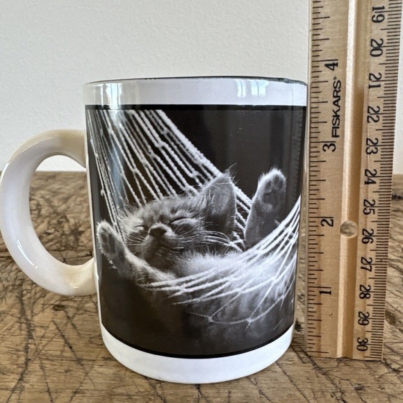 Vintage Cat Hammock Nap David McEnery Coffee Mug 1997 Adorable Collectible - Picture 7 of 9